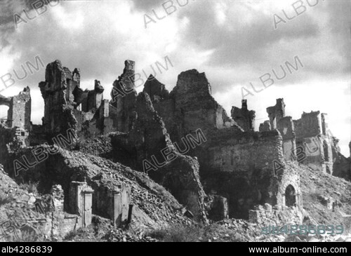 Ruins of Warsaw, 1945.. Liberated by Soviet forces of Marshal Jukov's Ist front of Byelorussia in January 1945, the Polish capital was nothing but a vast field of ruins.