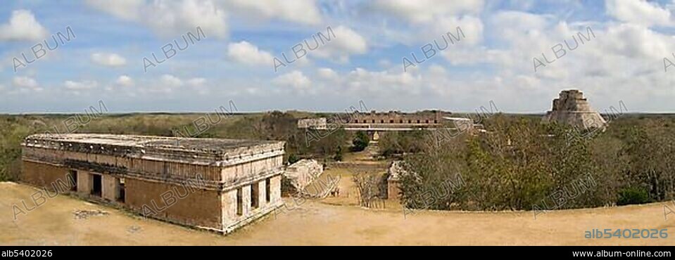 Uxmal, UNESCO World Heritage Site, Casa de las Tortugas, House of the Turtles, Yucatan, Mexico, Central America.