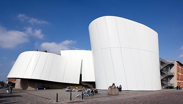 Natural history and maritime museum Ozeaneum Stralsund at the port, Behnisch architects, Stralsund, Mecklenburg-Western Pomerania, Germany