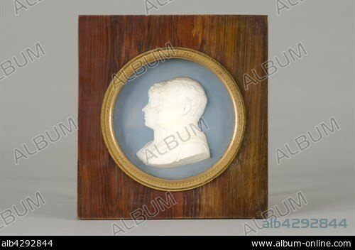 Louis Henri Brochard, mould worker at the Sevres factory. French School. 'Monsieur et Madame Brezin' (Mr and Mrs Brezin). Medallion in porcelain and Sevres biscuit. Currounded by gilded engraved bronze, wooden frame. Daimeter: 13,5 cm. Private collection. Michel Brezin (1758-1828) was the founder of the Garches hospice, and a french philanthropist industrialist.
