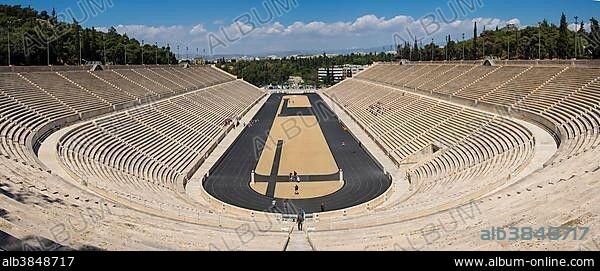 Panathinaiko Stadium, Panathinaikos, birthplace of the Olympic Games, Athens, Greece, Europe.