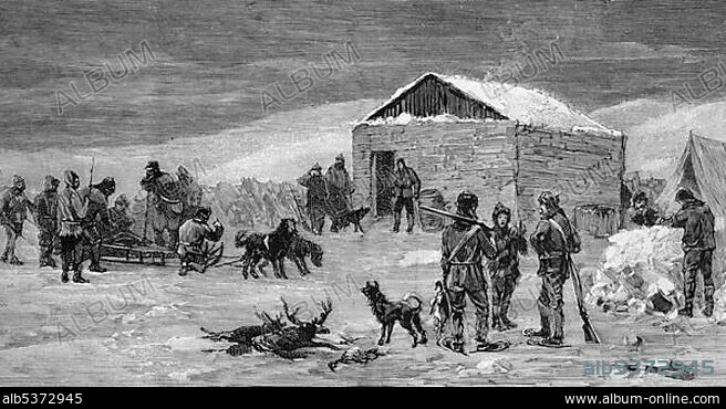 North Pole expedition of Robert Edwin Peary, 1856 - 1920, arctic explorer who claimed to have been the first person to reach the North Pole in 1909, historical picture, about 1893.
