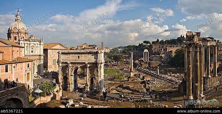 Forum Romanum (Roman Forum) seen from Capitoline Hill, Rome, Italy, Europe
