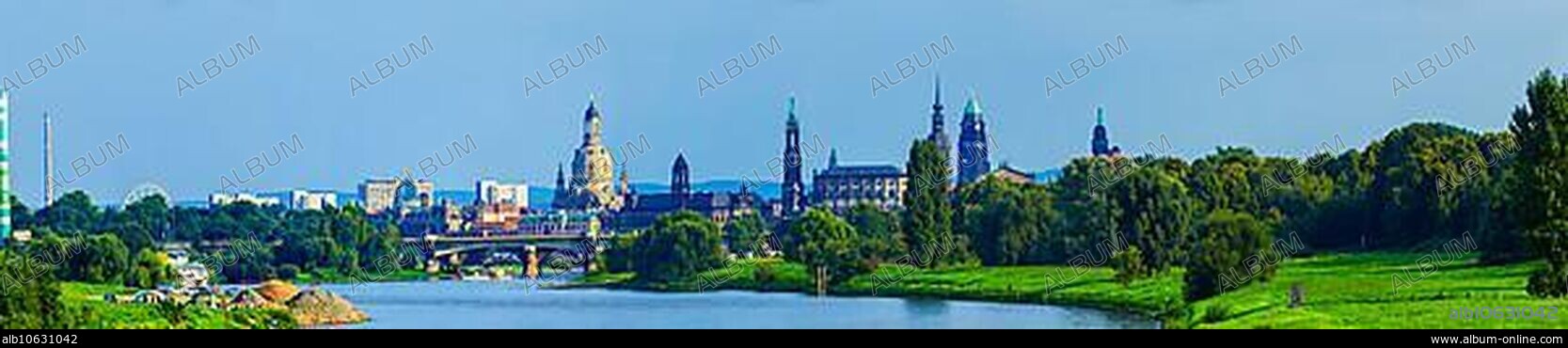 Dresden Silhouette View of Dresden Old Town from Ballhaus Watzke.