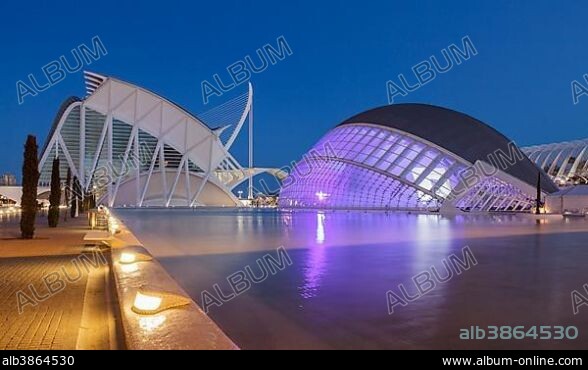 City of Arts and Sciences, Science Museum Prince Philip and Hemisferic IMAX cinema, Valencia, Spain, Europe.