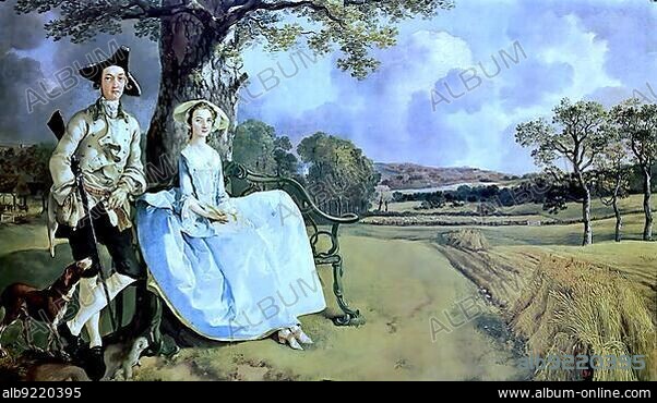 Mr. and Mrs. Andrews is the title of an oil painting by the English painter Thomas Gainsborough, Historic, digitally restored reproduction of a 19th century original, exact date unknown.