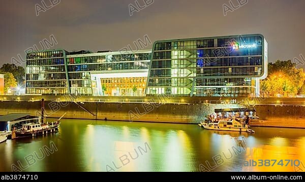 Office building RheinauArtOffice with Microsoft, Rheinauhafen, Cologne, North Rhine-Westphalia, Germany, Europe.