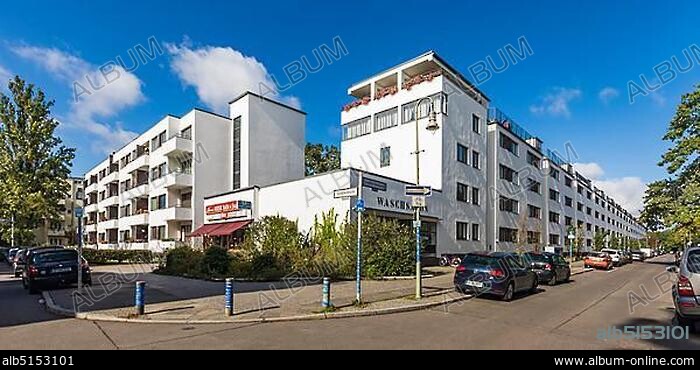Siemensstadt large housing estate, Jungfernheideweg, housing estate, architect Walter Gropius, Berliner Moderne, Bauhaus, UNESCO World Heritage Site, Charlottenburg, Berlin, Germany, Europe.