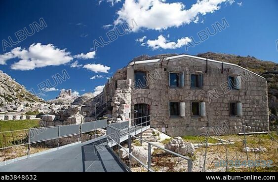 Tre Sassi Fortress, World War Museum, Valparola Pass, Dolomites, Veneto region, Province of Belluno, Italy, Europe.