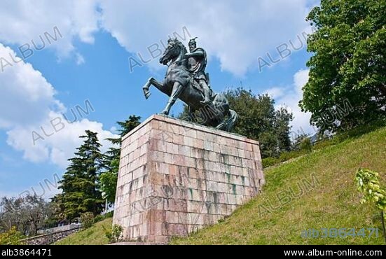 Skanderberg monument, Kruja, Albania, Europe.