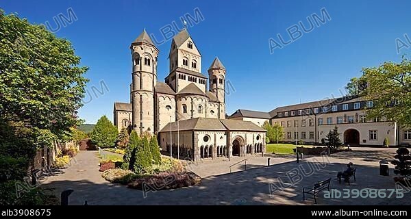 Maria Laach Abbey, Glees, Eifel, Rhineland-Palatinate, Germany, Europe.