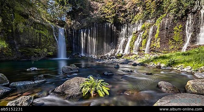 Shiraito Waterfall, Fuji-Hakone-Izu National Park, Yamanashi Prefecture, Japan, Asia.