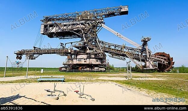 Bucket-wheel excavator at Ferropolis open-air museum at Graefenhainichen, Saxony-Anhalt, Germany, Europe.