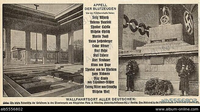 Adolf Hitler (* 20 April 1889 in Braunau am Inn) († 30 April 1945 Berlin), Leader of the Nazi Party, Reich Chancellor from 1933, also self-appointed "Fuehrer" and head of state of Germany.