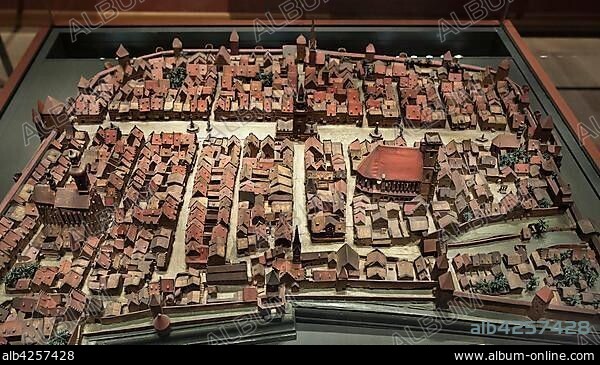 Model of the city Straubing by Jakob Sandtner 1568, National Museum, Munich, Upper Bavaria, Bavaria, Germany, Europe.