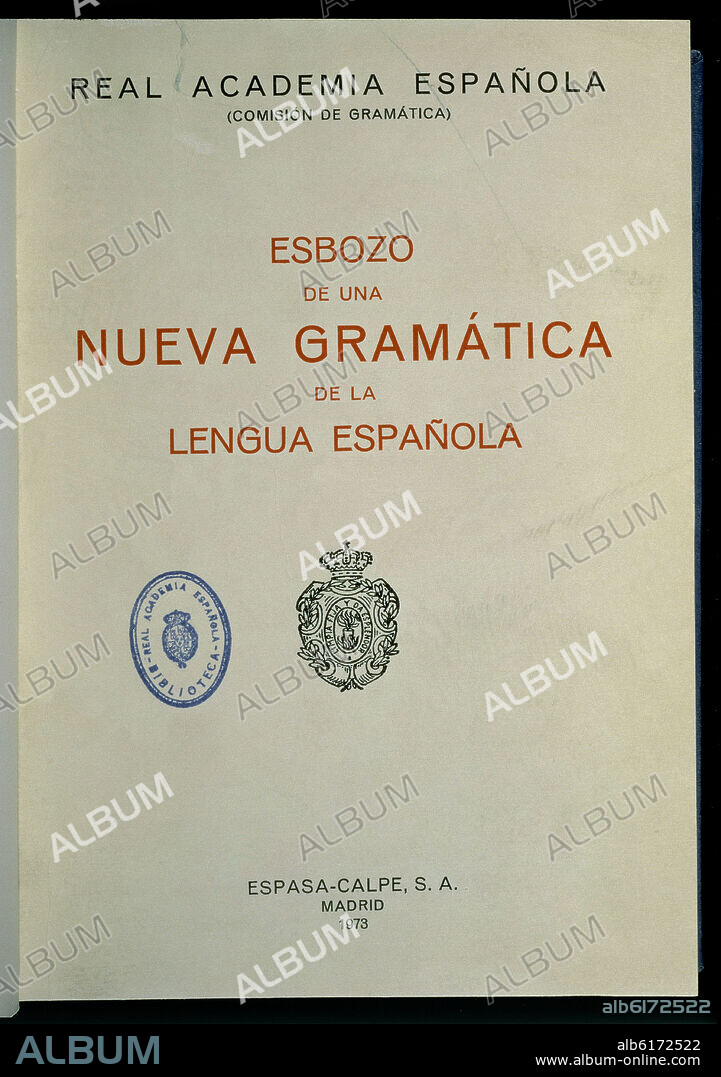 PORTADA-ESBOZO DE UNA NUEVA GRAMATICA DE LA LENGUA ESPAÑOLA 1973.