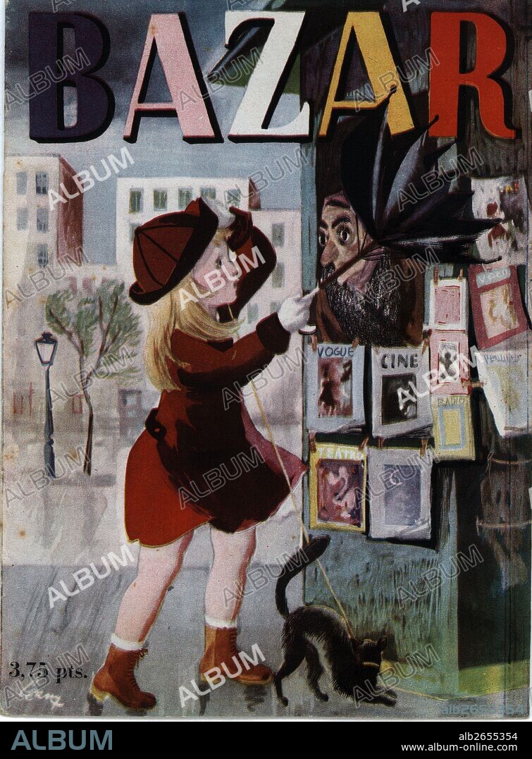 Portada de la revista infantil Bazar nº 3. Marzo 1947. Publicada en Madrid por la Sección femenina de la F.E.T. y de las J.O.N.S.