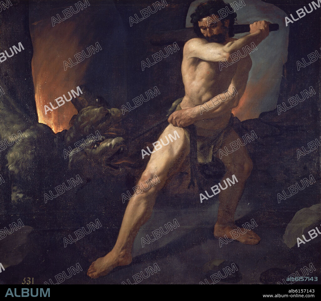 FRANCISCO DE ZURBARAN. 'Hercules and Cerberus', 1634, Oil on canvas, 132 cm x 151 cm, P01247.