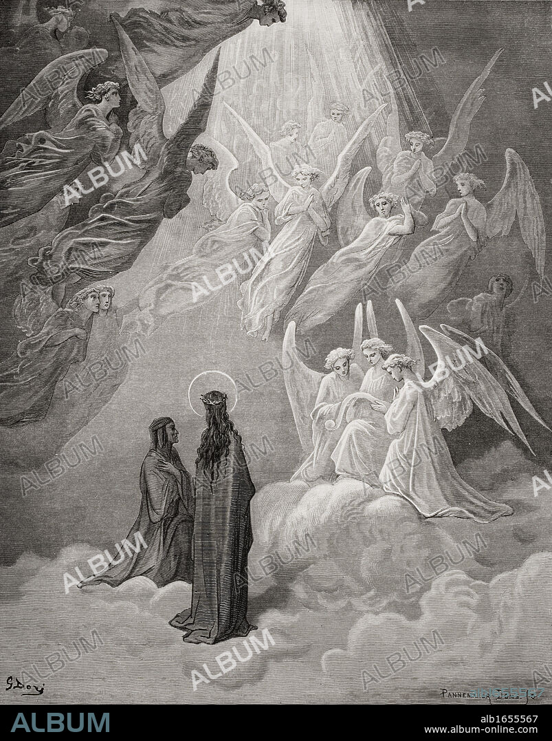 Illustration for Paradiso by Dante Alighieri Canto XX lines 10 to 12 by Gustave Dore 1832-1883 French artist and illustrator.