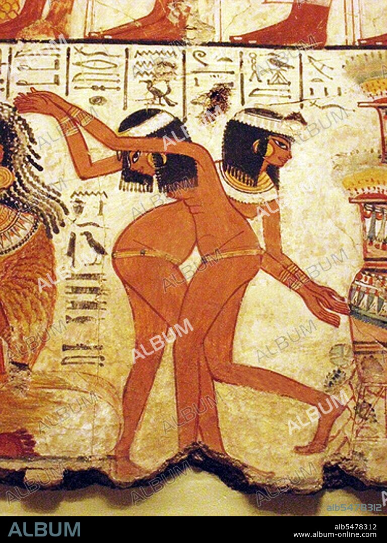 In ancient Egypt entertainment by dancers was common, but mixed gender dancing is not represented in murals and frescoes. Egyptian dancing may have been influenced by the Nubian tradition, which became very popular in Rome during the days of the empire, and is still alive in parts of the Sudan today. Dancers from the south were brought to Egypt and seemingly much admired. Egyptian choreography appears to have been complex. Dances could be mimetic, expressive - similar to modern ballet with pirouettes and the like, or gymnastic, including splits, cartwheels, and backbends. A few pictures of acrobatic dancers have been found, generally depicting a number of dancers performing the same movement in unison. For sociable banquets the dancing girls were often selected from among the servants or the women living in the harem of the nobleman in whose house the party was held; possibly professional dancers were also hired for these occasions. Pictures of such gatherings show girls performing slow elegant dance steps, which may have alternated with wild acrobatic movements. Public celebrations were accompanied by dancing, whether spontaneous or orchestrated.