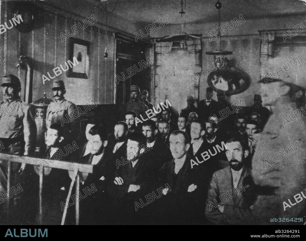 The trail of Gavrilo Princip and other participants in the assassination of Archduke Ferdinand of Austria-Hungary in Sarajevo, June 28 1914.