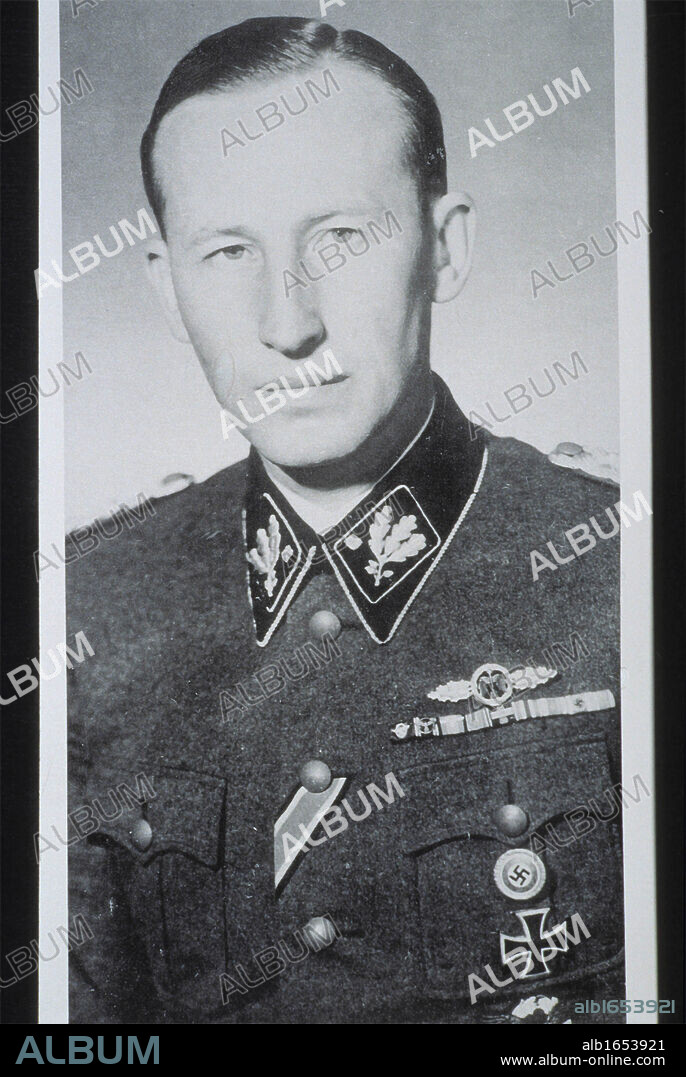 Reinhard Heydrich (1904-1942) SS-Obergruppenfuhrer, chief of the Reich Security Main Office (including the Gestapo, SD and Nazi police agencies) and Reichsprotektor (Reich Protector) of Bohemia and Moravia. Heydrich chaired the 1942 Wannsee conference, which finalized plans for the extermination of all European Jews in what is now referred to as the Holocaust. Heydrich was wounded in an assassination attempt in Prague on 27 May 1942 and died over a week later from complications arising from his injuries.