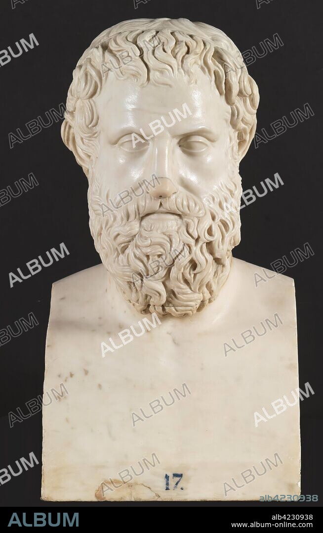 ANONIMO. Anónimo / 'Esquilo o Esquines'. Siglo XVIII. Mármol blanco de Carrara, 56 x 30 cm.
