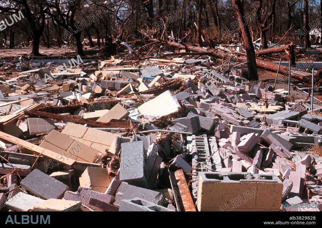 The aftermath of Hurricane Camille. Gulfport, Mississippi August 17. 1969. Hurricane Camille was the third and strongest tropical cyclone and second hurricane during the 1969 Atlantic hurricane season. The second of three catastrophic Category 5 hurricanes to make landfall in the United States during the 20th century (the others being 1935's Labor Day hurricane and 1992's Hurricane Andrew). It was also the first modern Category 5 hurricane to ever receive a person's name when making landfall in the United States.