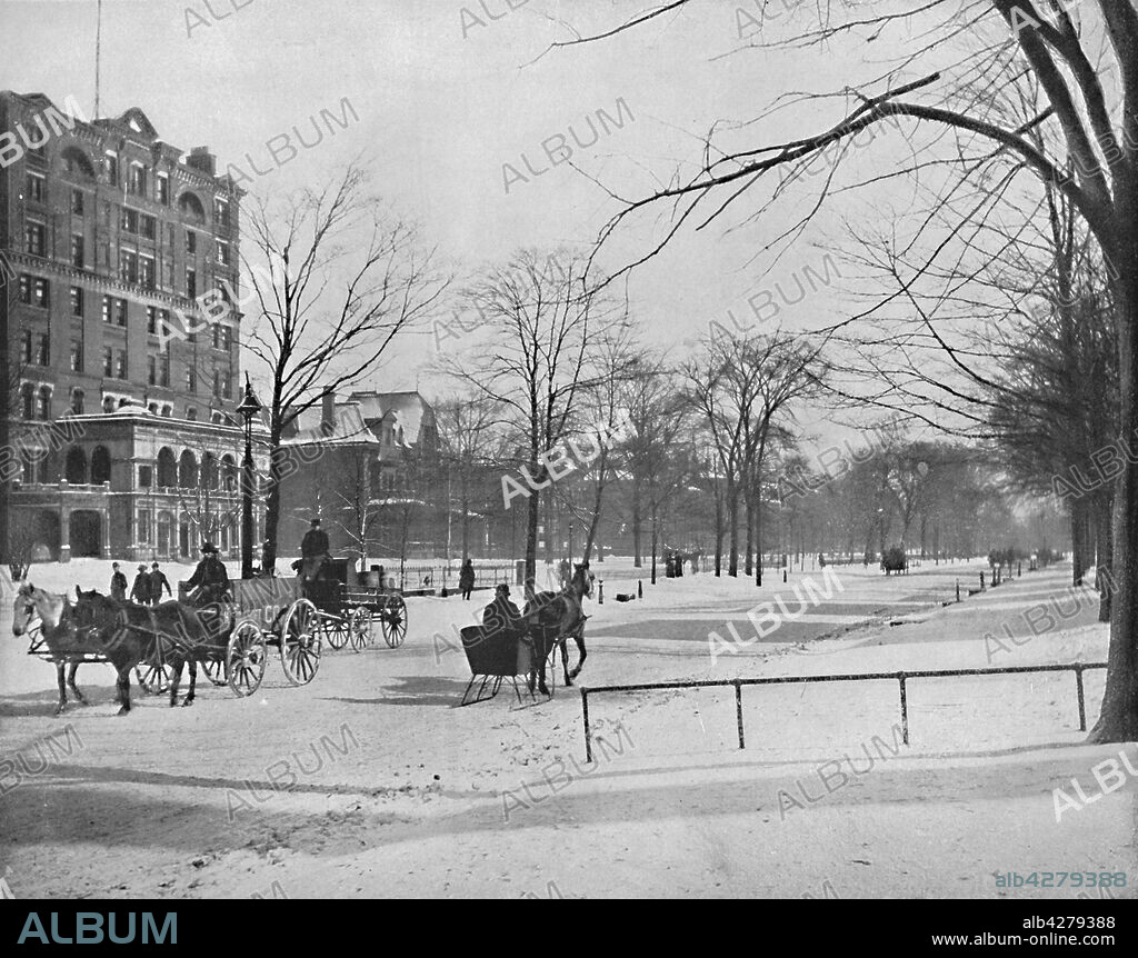 'Euclid Avenue, Cleveland, Ohio', c1897. An afluent neighbourhood from 1860s to 1920s, it became known as Millionaires' Row. From "A Tour Through the New World America", by Prof. Geo. R. Cromwell. [C. N. Greig & Co., London, c1897].