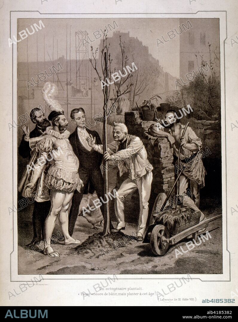 Adolphe Thiers (1797–1877), French statesman and historian with Leon Gambetta after the establishment of the Third Republic in France 1871.