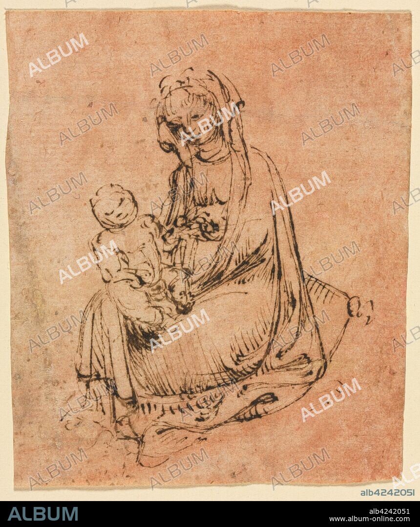 Madonna and Child, c. 1440/50. Follower of Stefano da Zevio (Italian, c. 1374-aft 1438). Pen and brown ink; sheet: 10.7 x 9.2 cm (4 3/16 x 3 5/8 in.).