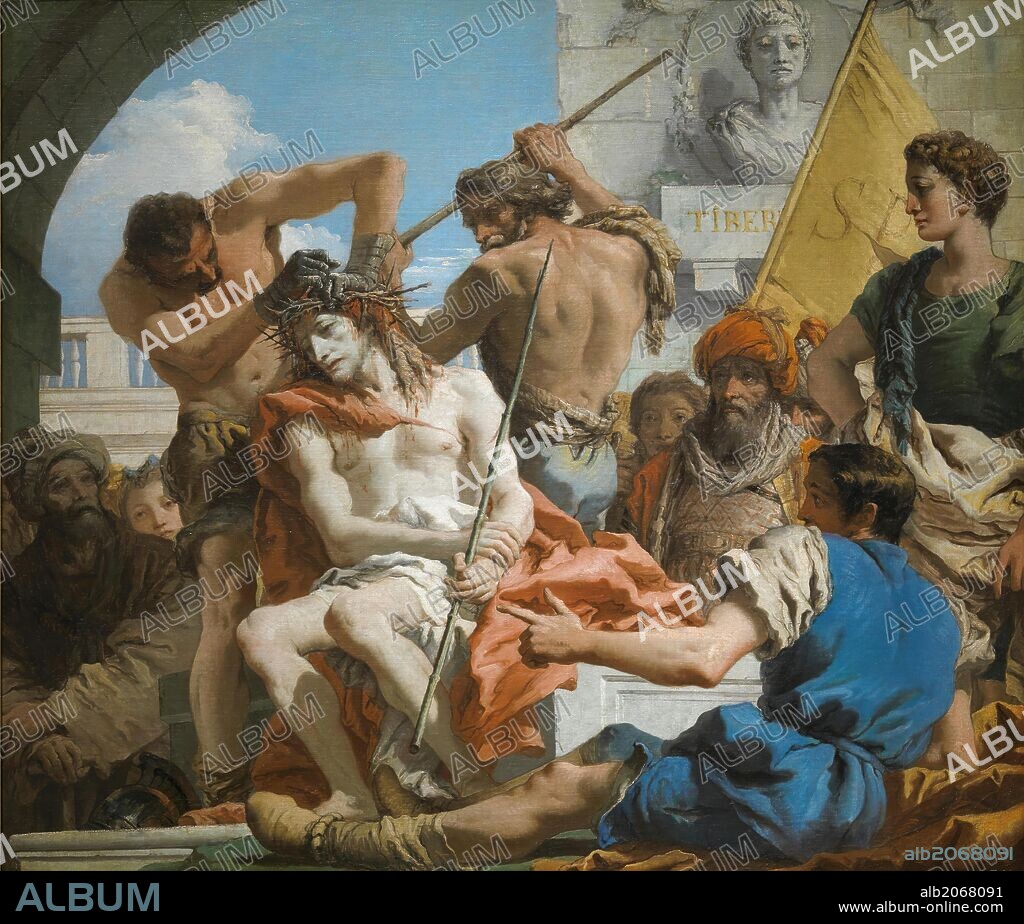 Giandomenico Tiepolo / 'The Crown of Thorns', 1772, Italian School, Oil on canvas, 124 cm x 144 cm, P00357.
