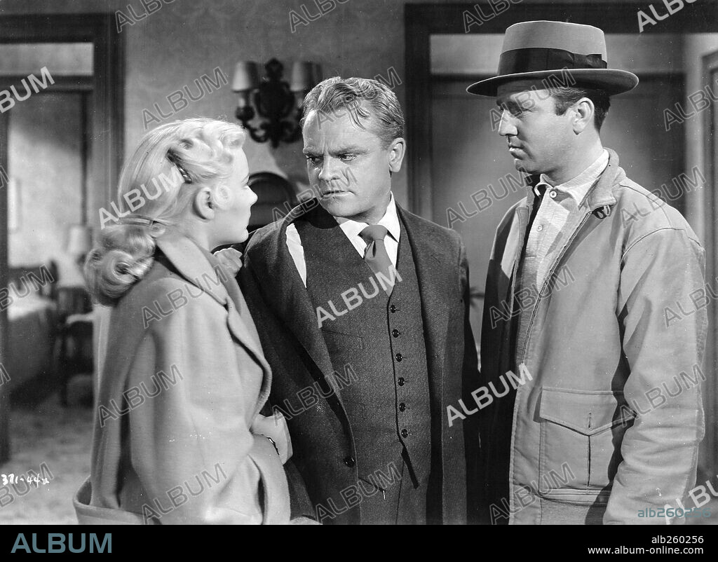BARBARA PAYTON, JAMES CAGNEY et STEVE BRODIE dans KISS TOMORROW GOODBYE, 1950, réalisé par GORDON DOUGLAS. Copyright WARNER BROTHERS.