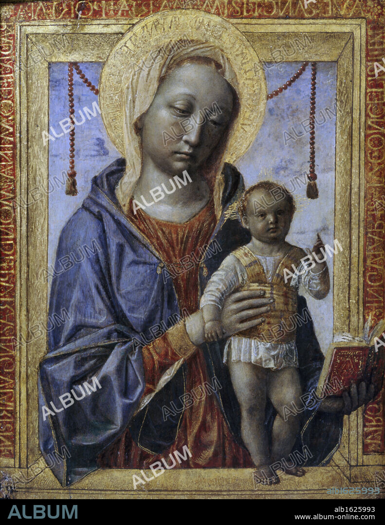 Madonna of the Book by Vincenzo Foppa,  tempera on wood,  (circa 1427-1515),  Italy,  Milan,  Castello Sforzesco,  Pinacoteca Civica.
