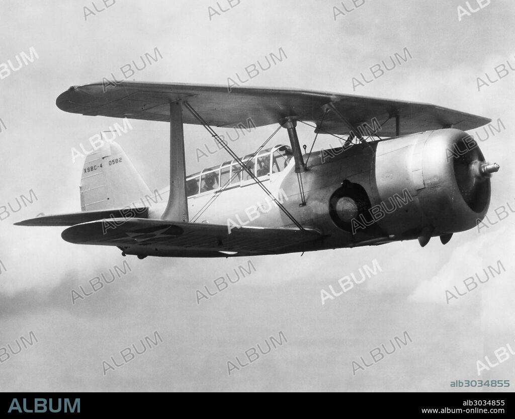 WWII: AMERICAN DIVEBOMBER.The Curtiss-Wright SBC-4 Helldiver scout bomber of the U.S. Navy during World War II.