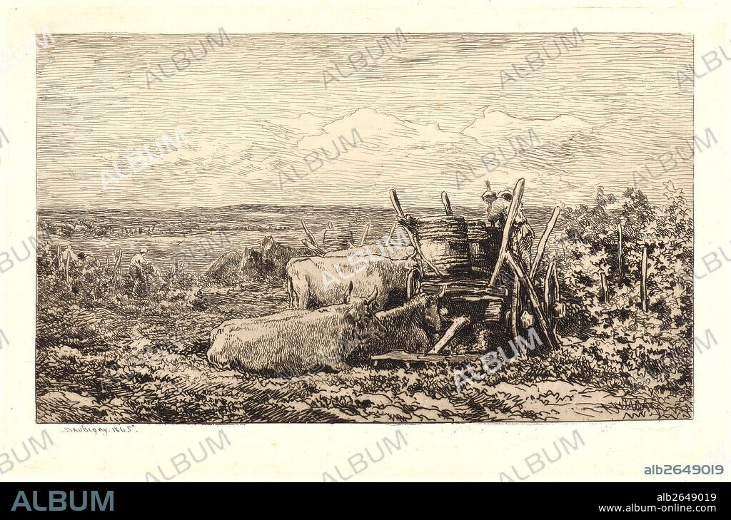 Charles François Daubigny (French, 1817 - 1878). The Grape Harvest, 1865. Etching on laid paper. Plate: 239 mm x 369 mm (9.41 in. x 14.53 in.). Second of five states.