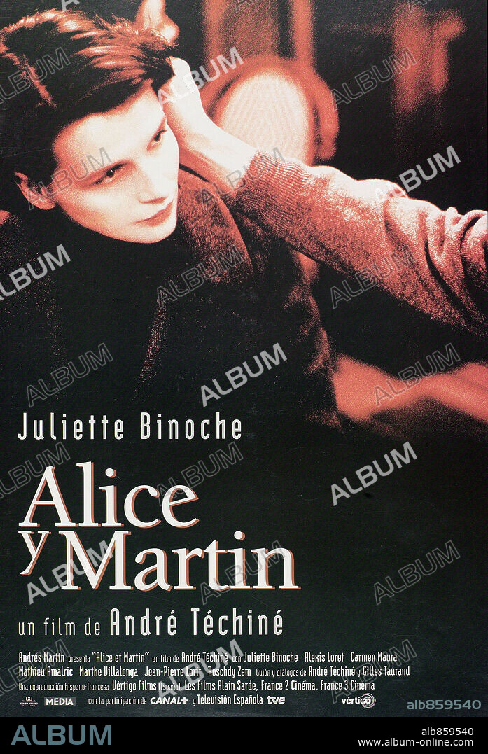 Poster de ALICE Y MARTIN, 1998 (ALICE ET MARTIN), dirigida por ANDRE TECHINE. Copyright LES FILMS ALAIN SARDE.