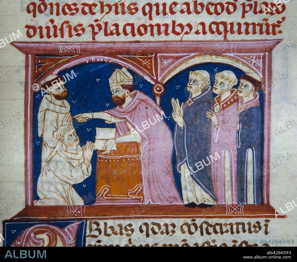 Miniatura del Decreto de Graciano (Decretum Gratiani), Ms.239. Siglo XII.