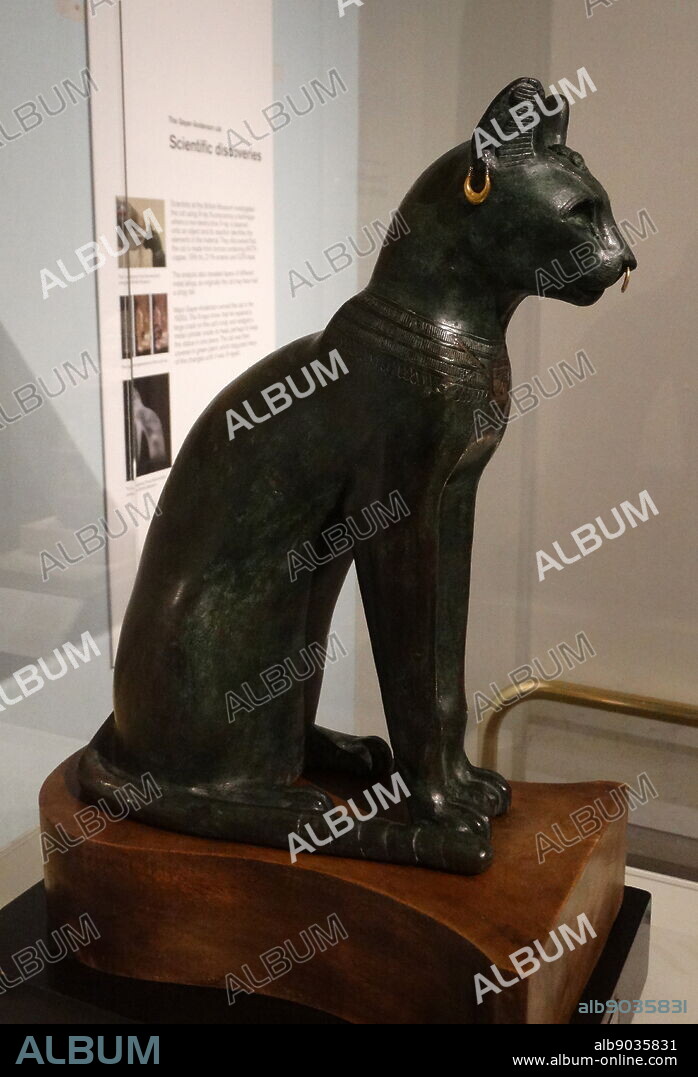 Bronze and silver Gayer-Anderson Cat. From Saqqara. Dated 600 BC.