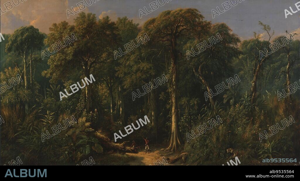 RADEN SALEH. Javanese Jungle. Date: ca. 1860. Oil on canvas mounted on fiberboard.