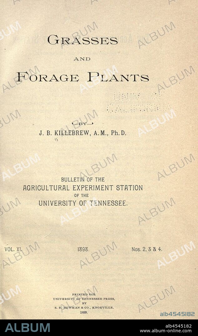 Grasses and forage plants, by J. B. Killebrew .. : Killebrew, J. B. (Joseph Buckner), 1831-1906.