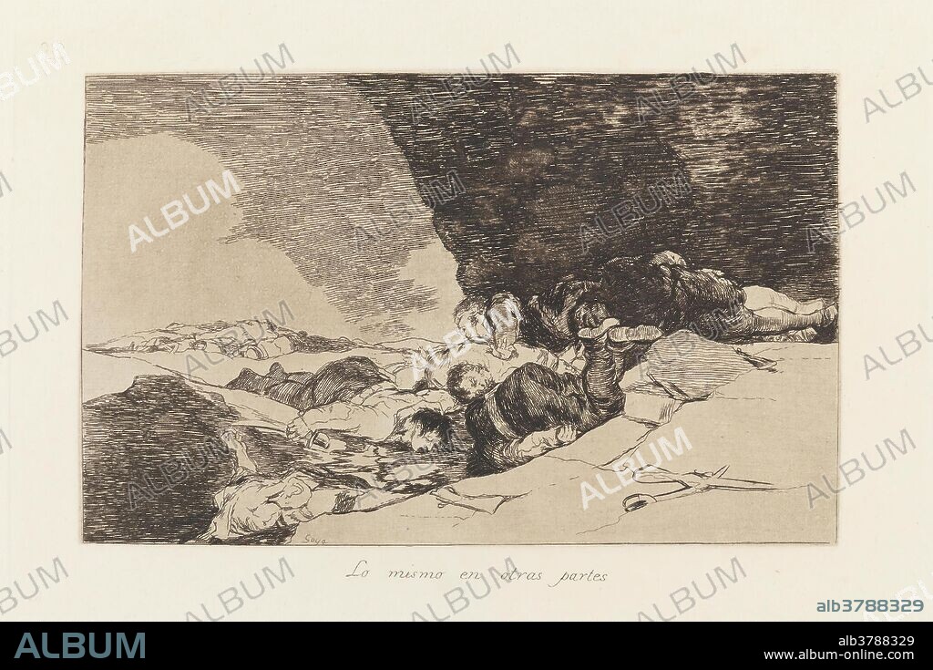 Francisco de Goya y Lucientes / 'Lo mismo en otras partes (Desastres de la guerra, 23)'. 1810 - 1814. Aguada, Aguafuerte, Buril, Punta seca sobre papel, 162 x 240 mm.
