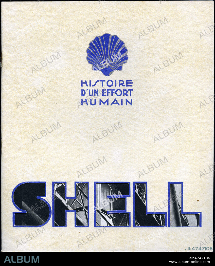 'Histoire d'un effort humain'. Brochure publicitaire pour le carburant SHELL, vers 1930. Credit : Collection IM/KHARBINE-TAPABOR.