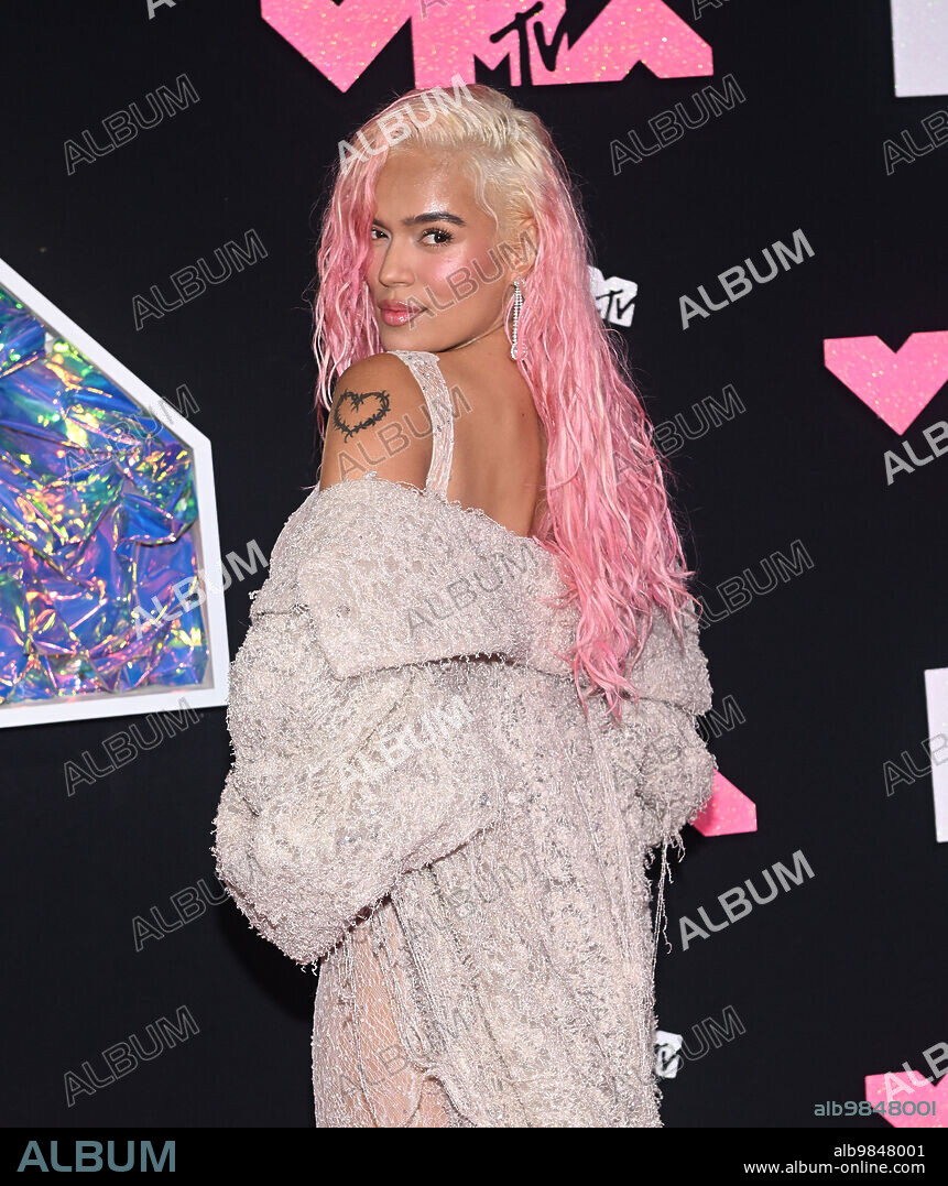 September 12, 2023, Newark, NJ, USA: Karol G attends the 2023 MTV Video Music Awards at Prudential Center on September 12, 2023 in Newark, New Jersey. (Credit Image: © Jeremy Smith/imageSPACE via ZUMA Press Wire).