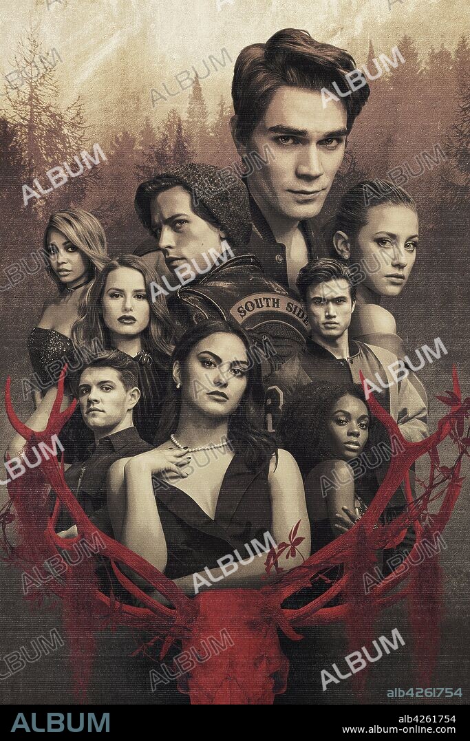 ASHLEIGH MURRAY, CAMILA MENDES, CASEY COTT, CHARLES MELTON, COLE SPROUSE, KJ APA, LILI REINHART, MADELAINE PETSCH and VANESSA MORGAN in RIVERDALE, 2017, directed by ROBERTO AGUIRRE-SACASA. Copyright CBS TELEVISION. Season 1.