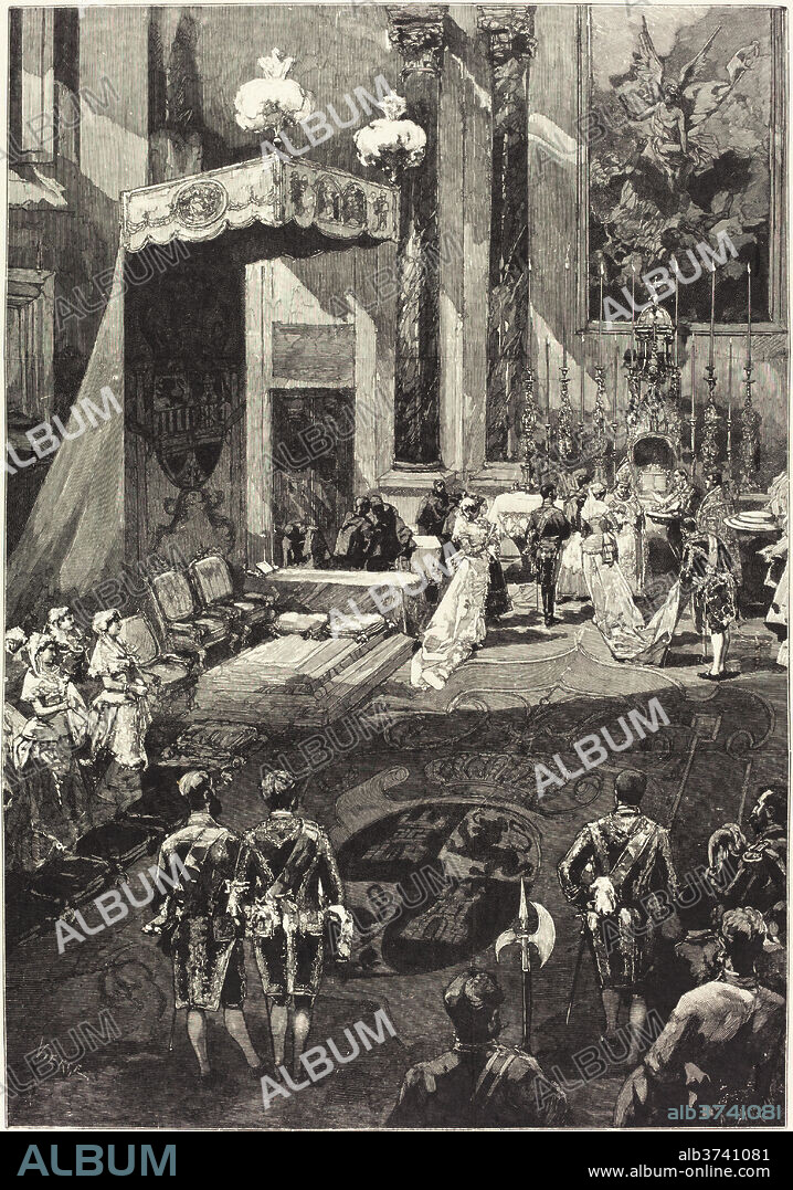 DANIEL VIERGE. La Naissance d'une Enfante. Dated: 1882. Medium: wood engraving.