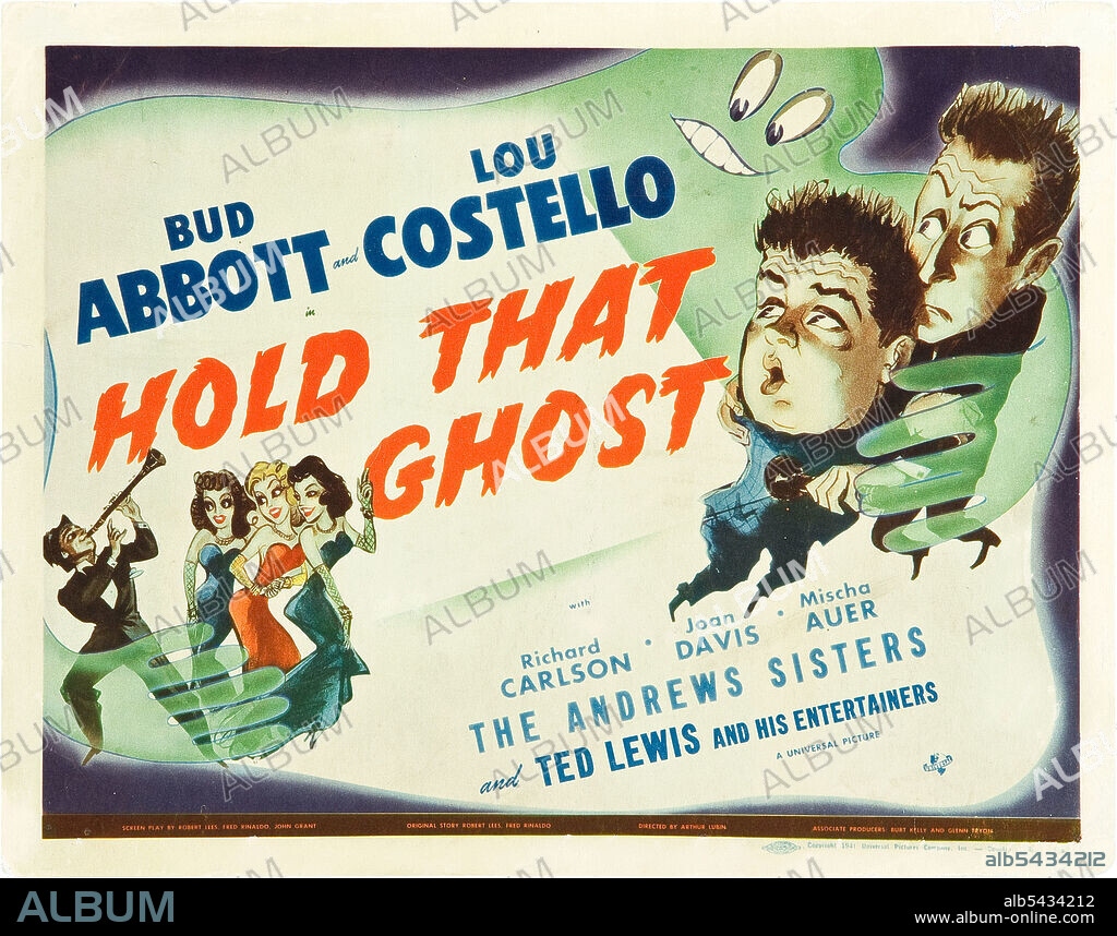 BUD ABBOTT y LOU COSTELLO en AGÁRRAME ESE FANTASMA, 1941 (HOLD THAT GHOST), dirigida por ARTHUR LUBIN. Copyright UNIVERSAL PICTURES.