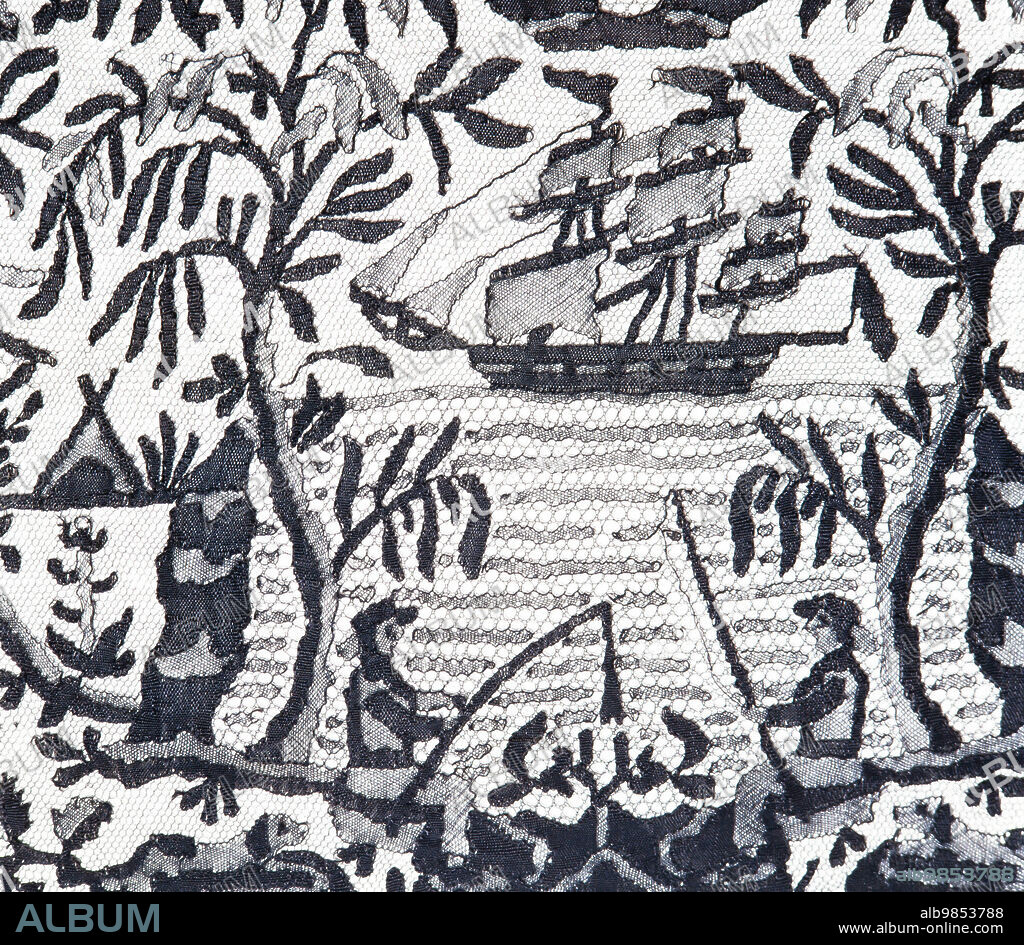 Detalle Mantilla catalana, siglo XVIII. Museu del Disseny de Barcelona.