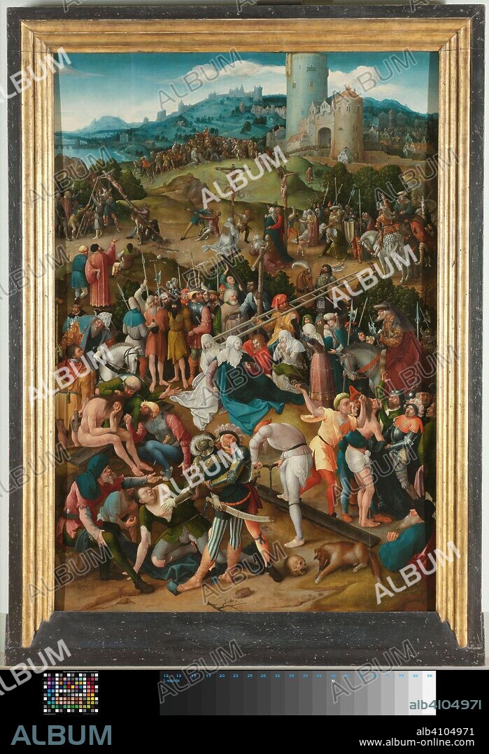 ANONYMOUS (REJECTED ATTRIBUTION) and PSEUDO JAN WELLENS DE COCK. Calvary. The Calvary. Dating: c. 1520. Place: Leiden. Measurements: support: h 172.5 cm × w 119 cm.