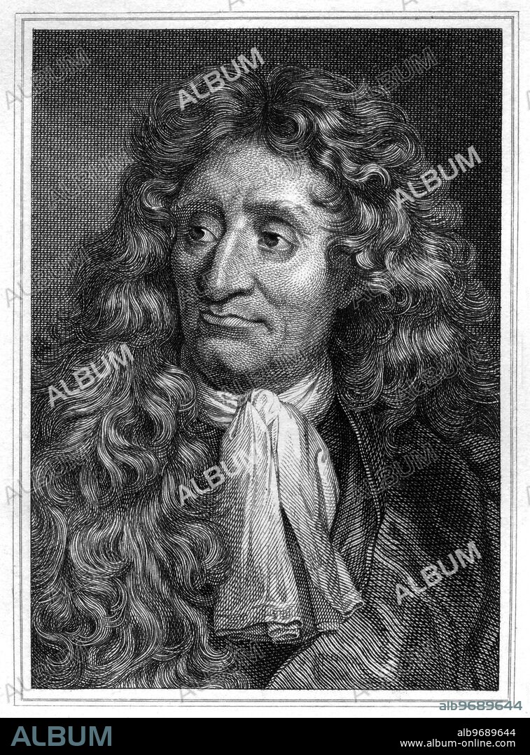 John de la Fontaine (8th July 1621 - 1695) painted by H. Rigault, engraved by Cosmo Armstrong, published in June 1821. ©TopFoto.